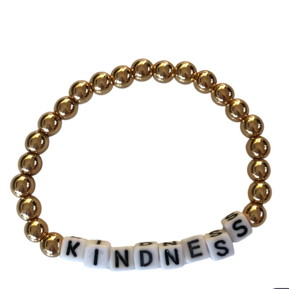 Shop KINDNESS Gold Hematite Beaded Bracelet